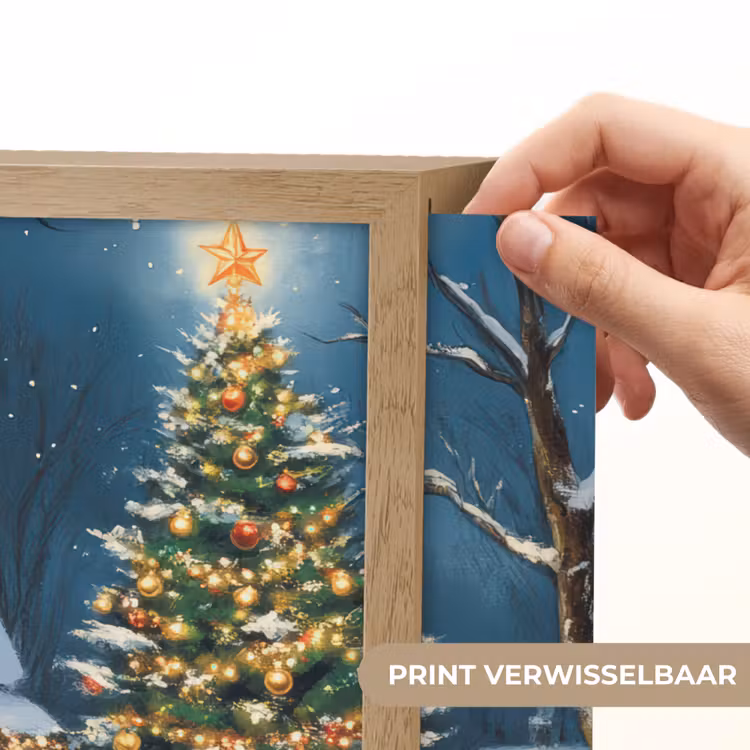 Lightbox - Wandlamp - Kerst - Kerstboom - Winter - Huis - Sneeuw — 5