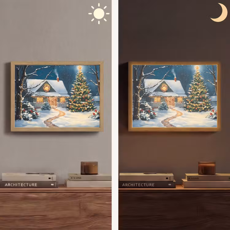 Lightbox - Wandlamp - Kerst - Kerstboom - Winter - Huis - Sneeuw — 6