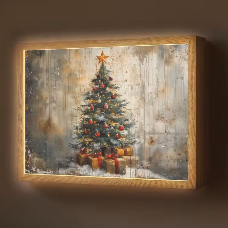 Lightbox - Wandlamp - Kerstboom - Vintage - Kerst - Cadeau — 1