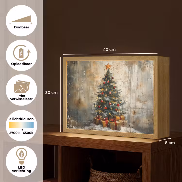 Lightbox - Wandlamp - Kerstboom - Vintage - Kerst - Cadeau — 10