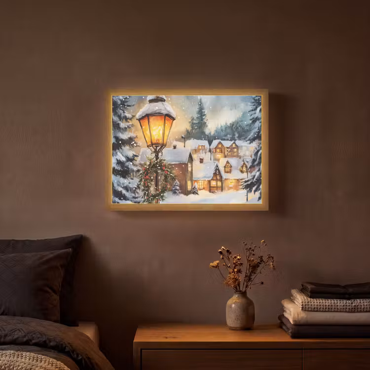 Lightbox - Wandlamp - Kerstdorp - Huizen - Sneeuw - Kerst — 3