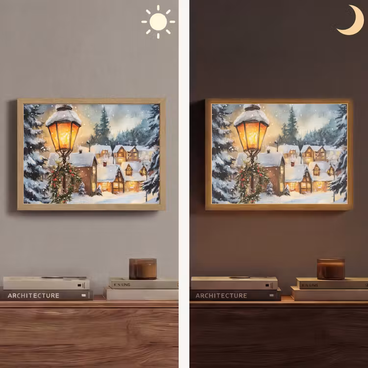 Lightbox - Wandlamp - Kerstdorp - Huizen - Sneeuw - Kerst — 6