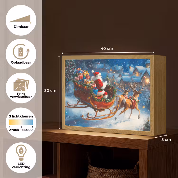 Lightbox - Wandlamp - Kerstman - Rendier - Kerst - Sneeuw — 10