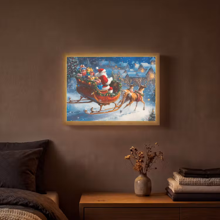 Lightbox - Wandlamp - Kerstman - Rendier - Kerst - Sneeuw — 3
