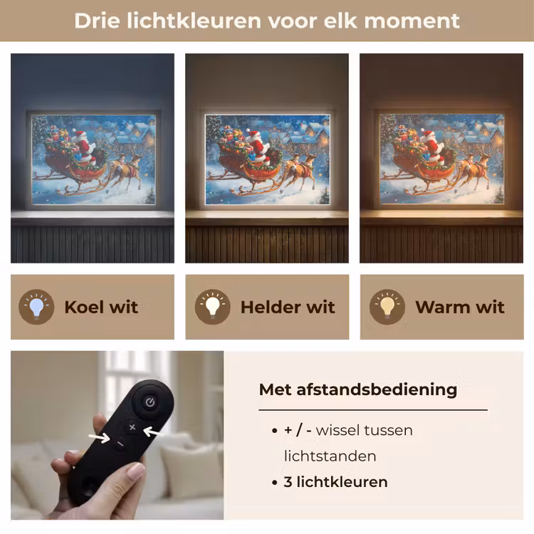 Lightbox - Wandlamp - Kerstman - Rendier - Kerst - Sneeuw — 8