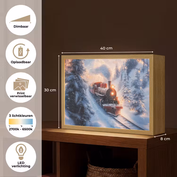 Lightbox - Wandlamp - Kersttrein - Sneeuw - Winter - Kerst — 10