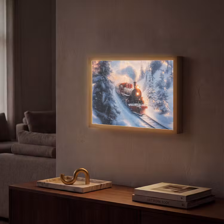 Lightbox - Wandlamp - Kersttrein - Sneeuw - Winter - Kerst — 2