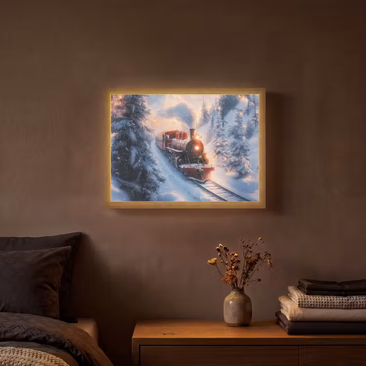 Lightbox - Wandlamp - Kersttrein - Sneeuw - Winter - Kerst — 3