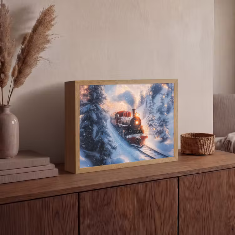 Lightbox - Wandlamp - Kersttrein - Sneeuw - Winter - Kerst — 4