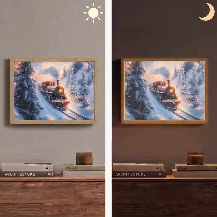 Lightbox - Wandlamp - Kersttrein - Sneeuw - Winter - Kerst — 6