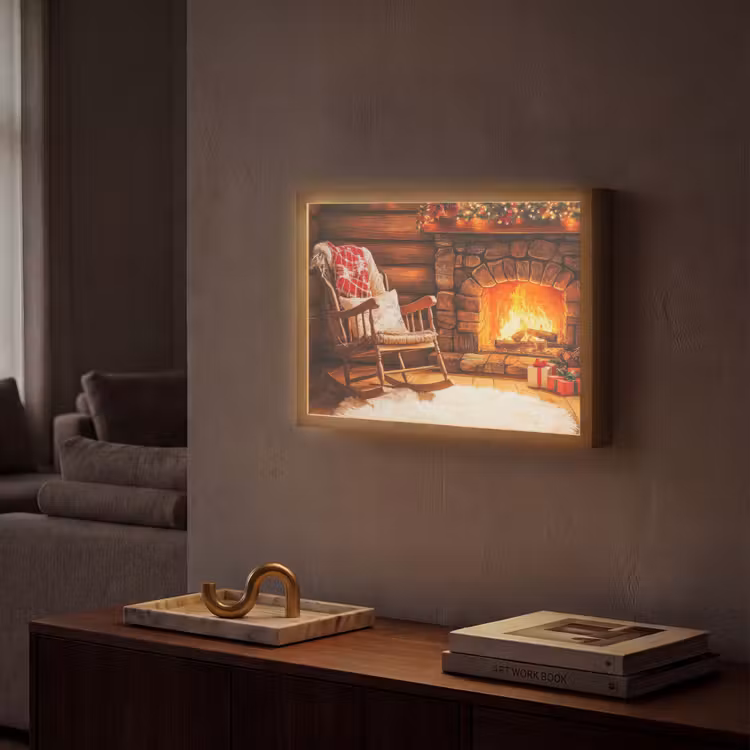 Lightbox - Wandlamp - Winter - Kerst - Huis - Openhaard — 2