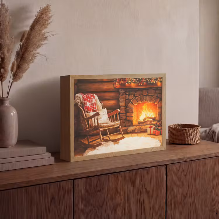Lightbox - Wandlamp - Winter - Kerst - Huis - Openhaard — 4