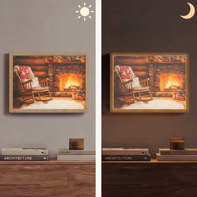 Lightbox - Wandlamp - Winter - Kerst - Huis - Openhaard — 6