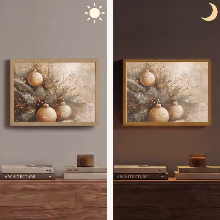 Lightbox - Wandlamp - Kerst - Kerstballen - Beige - Goud — 6