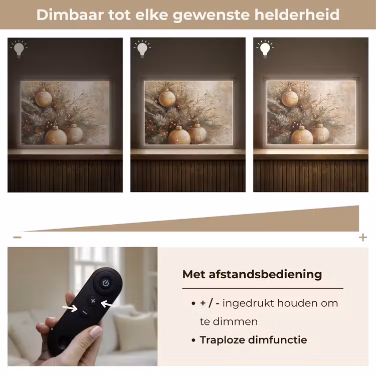 Lightbox - Wandlamp - Kerst - Kerstballen - Beige - Goud — 9