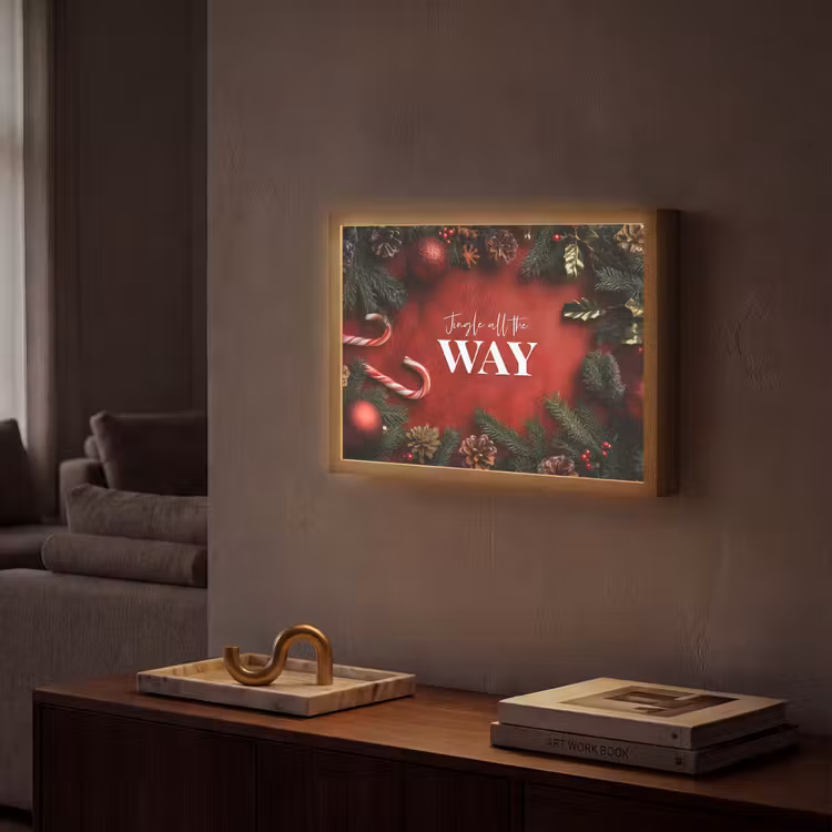 Lightbox - Wandlamp - Kerst - Quote - Rood - Kerstballen — 2