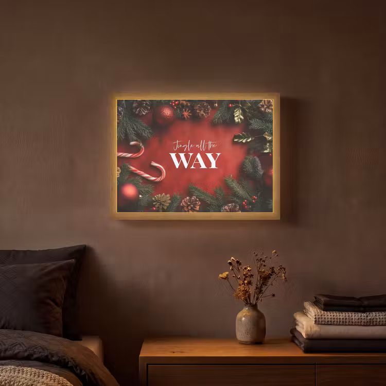 Lightbox - Wandlamp - Kerst - Quote - Rood - Kerstballen — 3