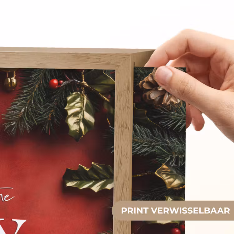 Lightbox - Wandlamp - Kerst - Quote - Rood - Kerstballen — 5