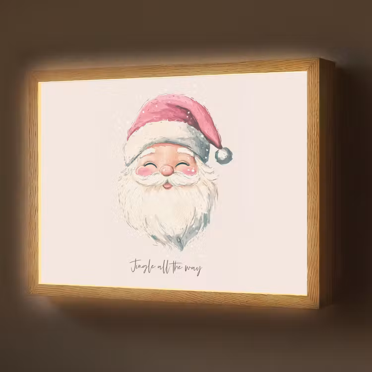 Lightbox - Wandlamp - Kerstman - Kerst - Quote - Beige — 1