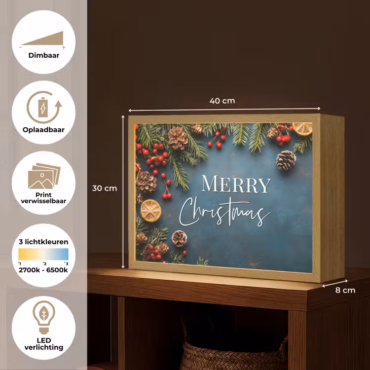 Lightbox - Wandlamp - Merry Christmas - Blauw - Kerst - Winter — 10