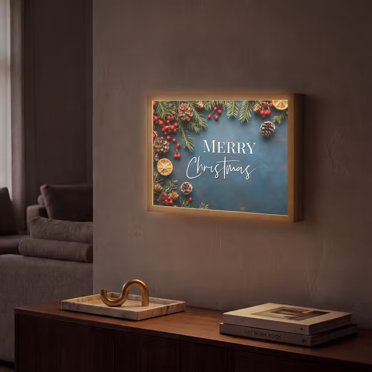 Lightbox - Wandlamp - Merry Christmas - Blauw - Kerst - Winter — 2