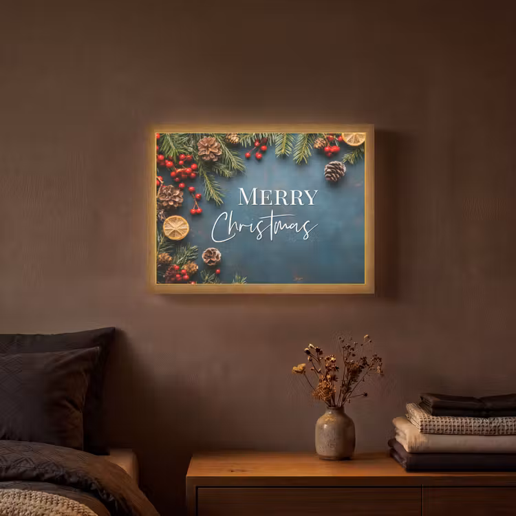 Lightbox - Wandlamp - Merry Christmas - Blauw - Kerst - Winter — 3