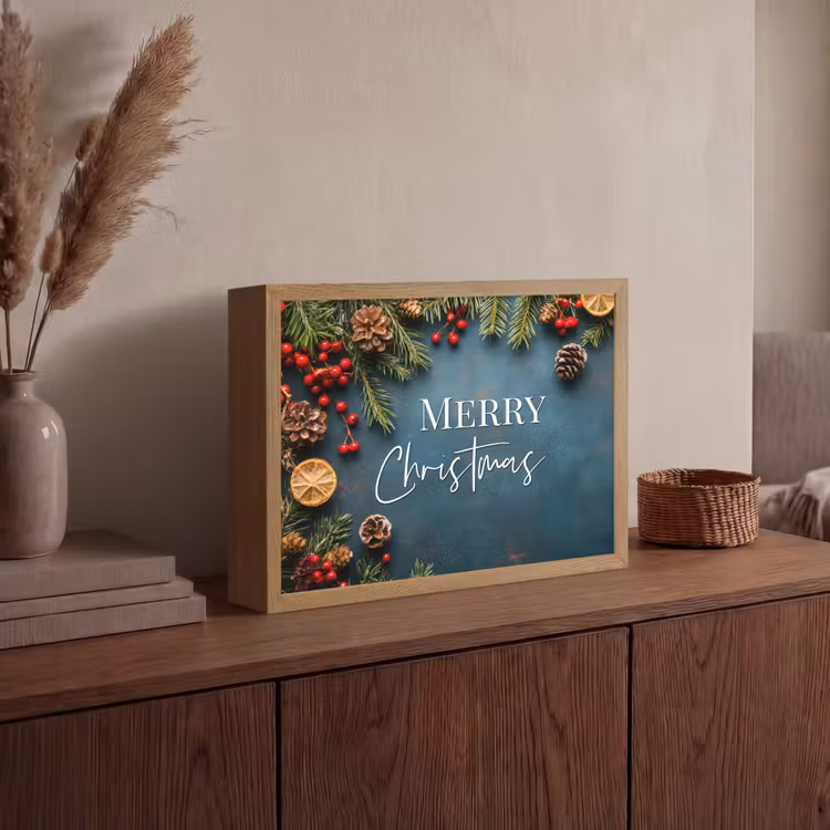 Lightbox - Wandlamp - Merry Christmas - Blauw - Kerst - Winter — 4