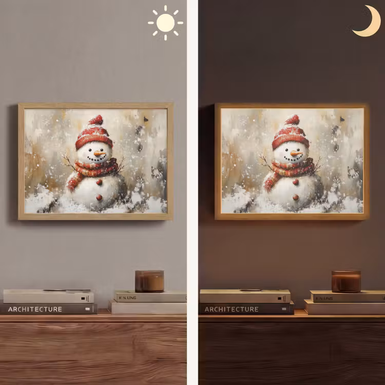 Lightbox - Wandlamp - Sneeuwpop - Winter - Sneeuw - Beige — 6