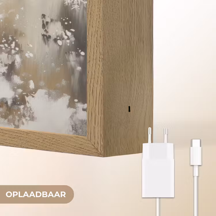 Lightbox - Wandlamp - Sneeuwpop - Winter - Sneeuw - Beige — 7