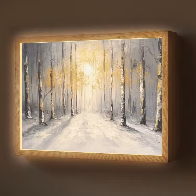 Lightbox - Wandlamp - Winter - Abstract - Sneeuw - Natuur - Zon — 1