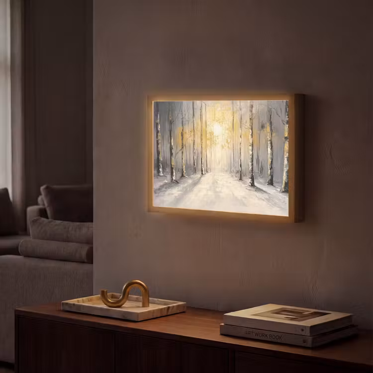 Lightbox - Wandlamp - Winter - Abstract - Sneeuw - Natuur - Zon — 2
