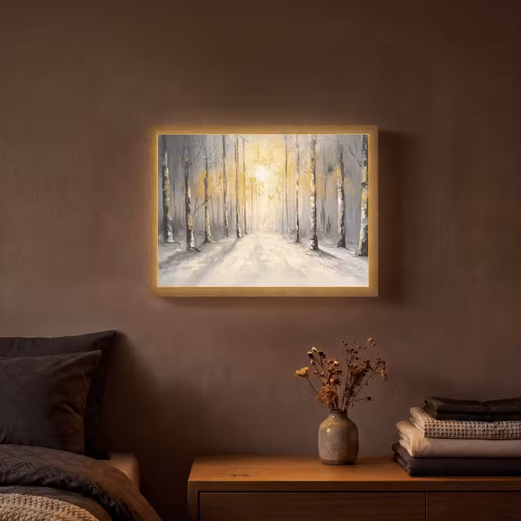 Lightbox - Wandlamp - Winter - Abstract - Sneeuw - Natuur - Zon — 3