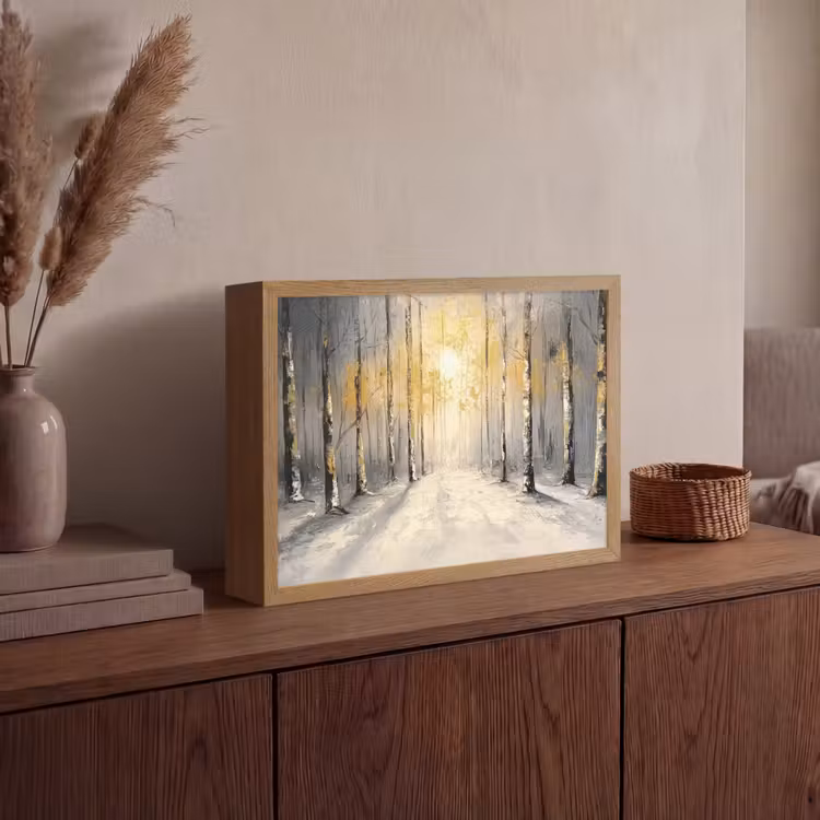 Lightbox - Wandlamp - Winter - Abstract - Sneeuw - Natuur - Zon — 4