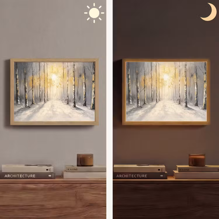 Lightbox - Wandlamp - Winter - Abstract - Sneeuw - Natuur - Zon — 6