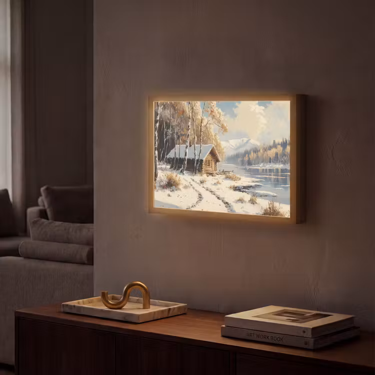 Lightbox - Wandlamp - Winter - Sneeuw - Huis - Natuur — 2