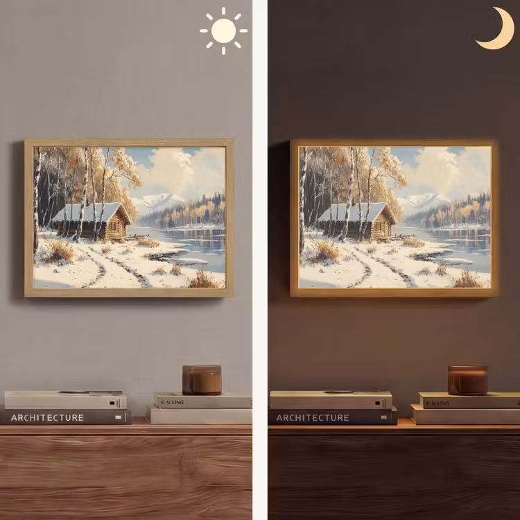 Lightbox - Wandlamp - Winter - Sneeuw - Huis - Natuur — 6