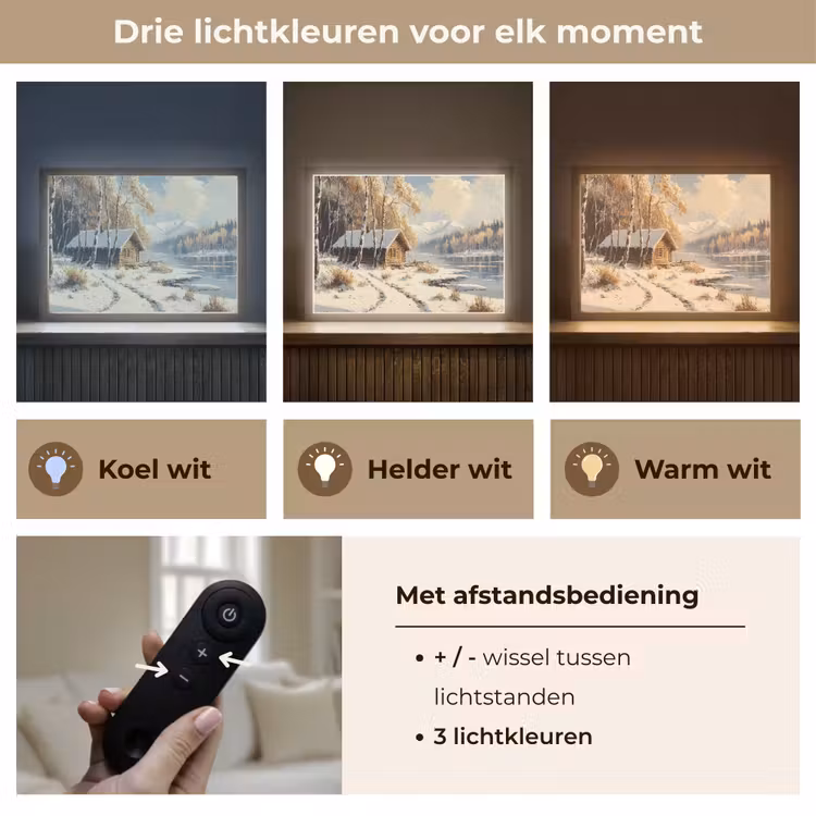 Lightbox - Wandlamp - Winter - Sneeuw - Huis - Natuur — 8