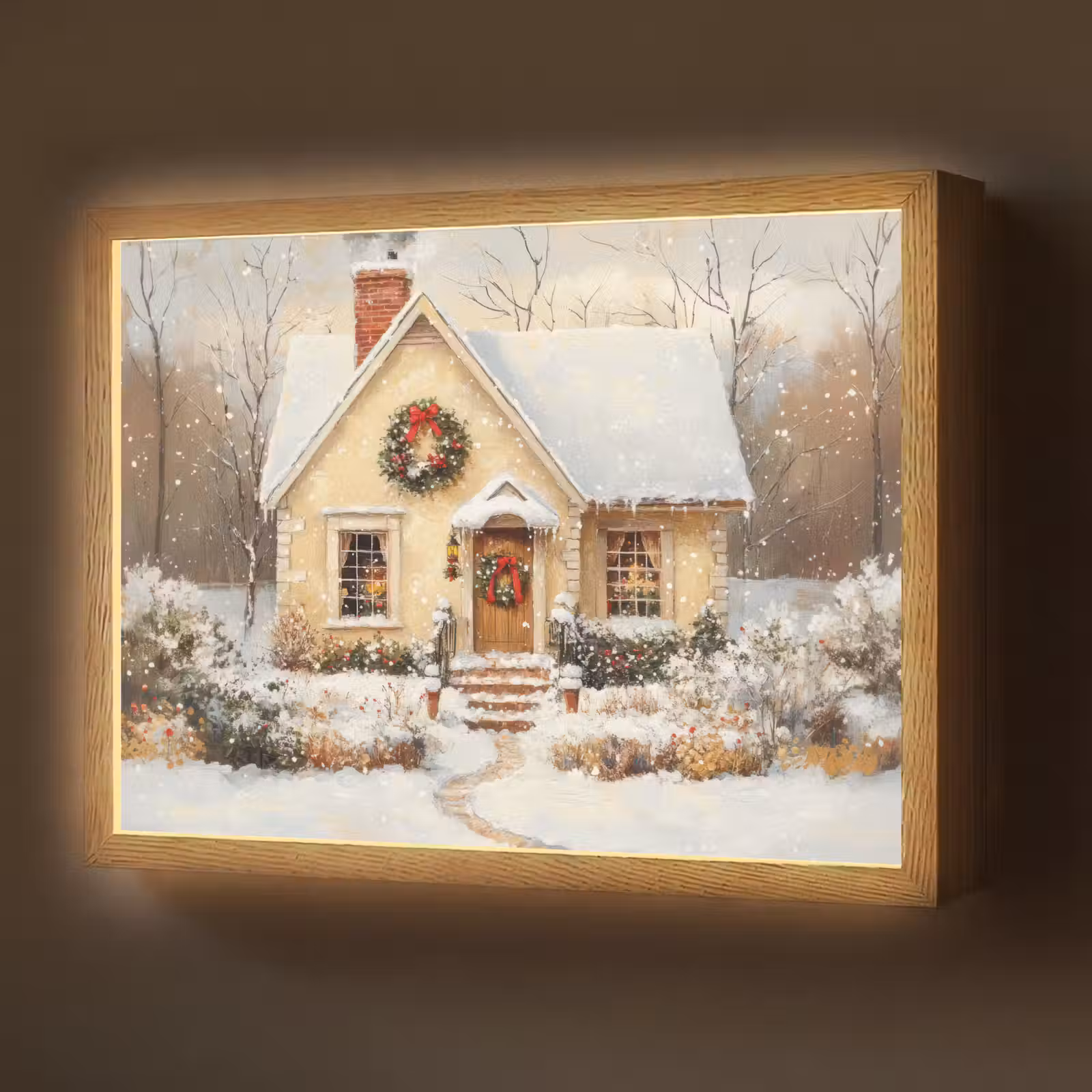 Lightbox - Wandlamp - Kerst - Huis - Winter - Sneeuw — 1