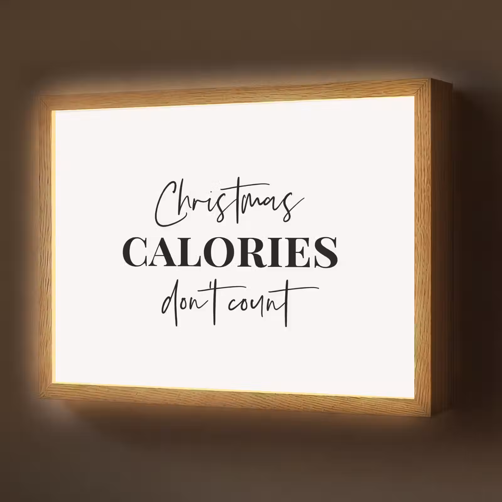 Lightbox - Wandlamp - Kerst quote - Winter - Christmas calories - Wit — 1