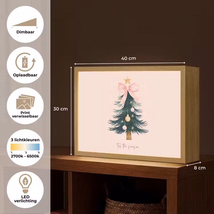 Lightbox - Wandlamp - Christmas Season - Kerst - Kerstboom - Roze — 10