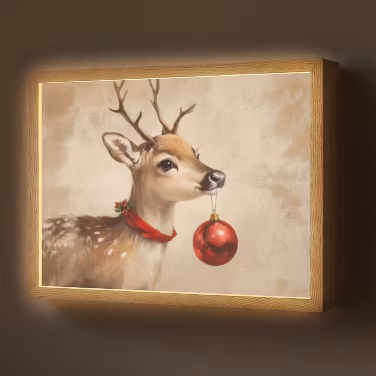 Lightbox - Wandlamp - Kerst - Hert - Gewei - Kerstbal - Rendier — 1
