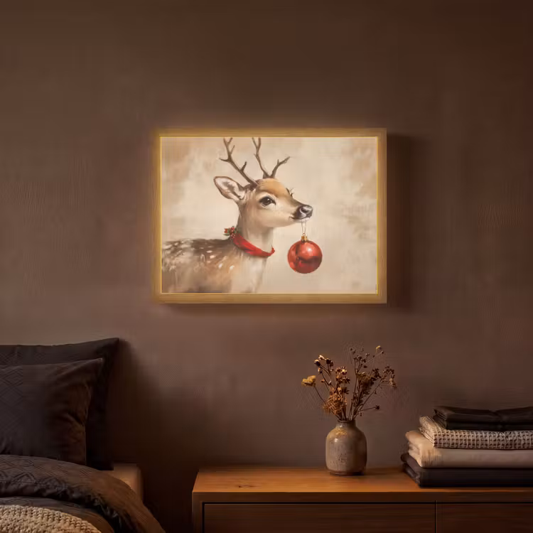 Lightbox - Wandlamp - Kerst - Hert - Gewei - Kerstbal - Rendier — 3