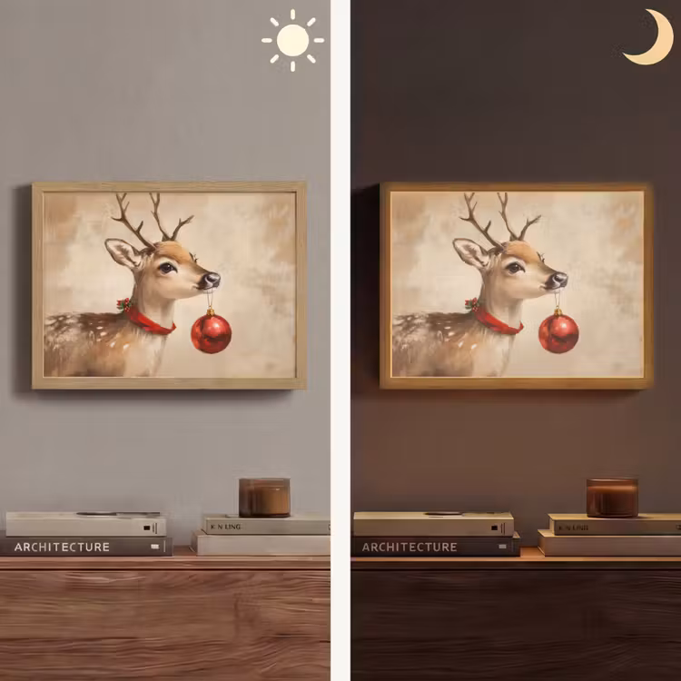 Lightbox - Wandlamp - Kerst - Hert - Gewei - Kerstbal - Rendier — 6