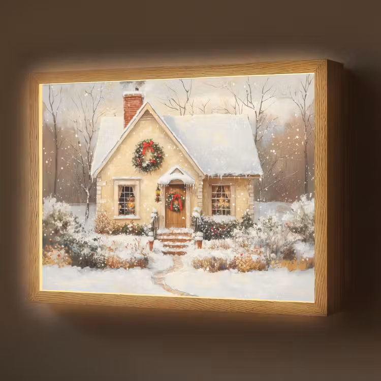 Lightbox - Wandlamp - Kerst - Huis - Winter - Sneeuw — 1