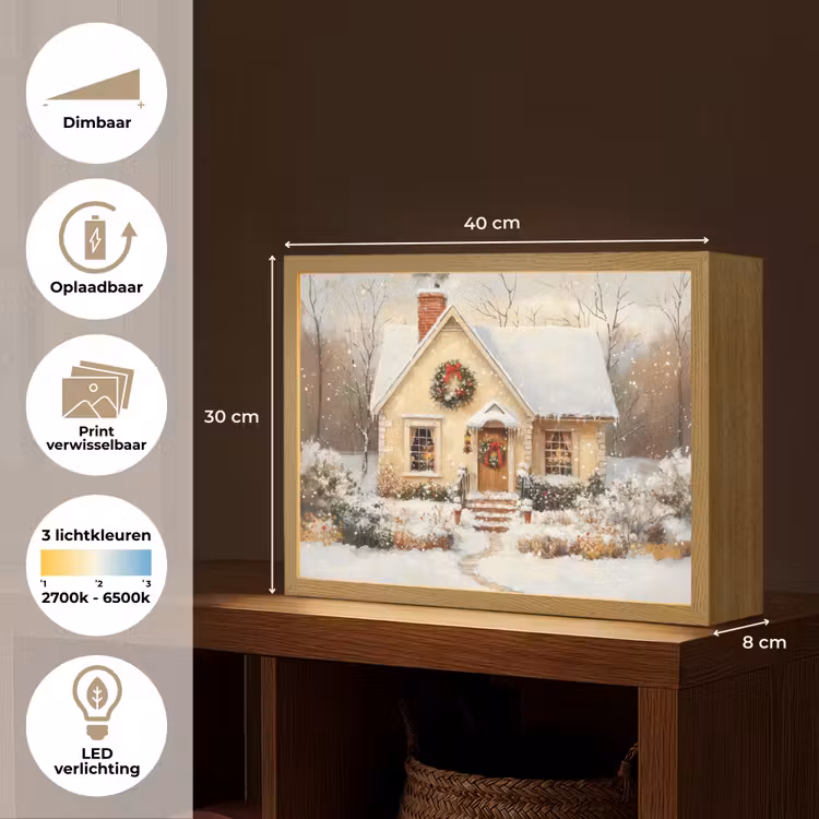 Lightbox - Wandlamp - Kerst - Huis - Winter - Sneeuw — 10