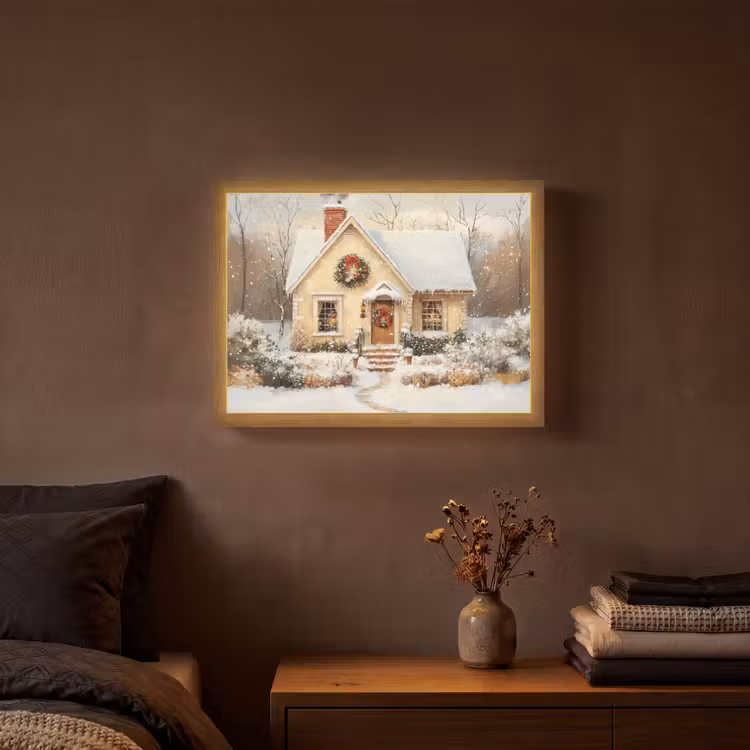 Lightbox - Wandlamp - Kerst - Huis - Winter - Sneeuw — 3