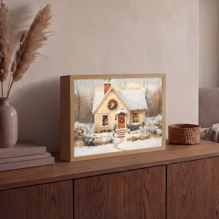 Lightbox - Wandlamp - Kerst - Huis - Winter - Sneeuw — 4