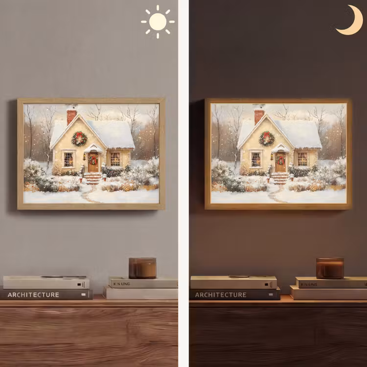 Lightbox - Wandlamp - Kerst - Huis - Winter - Sneeuw — 6