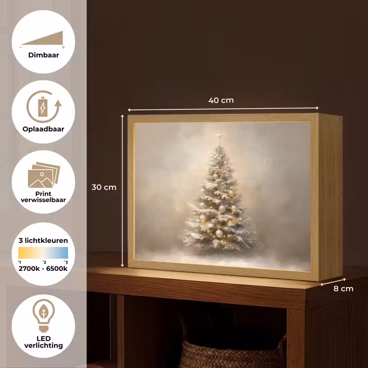 Lightbox - Wandlamp - Kerst - kerstboom - Sneeuw - Art — 10