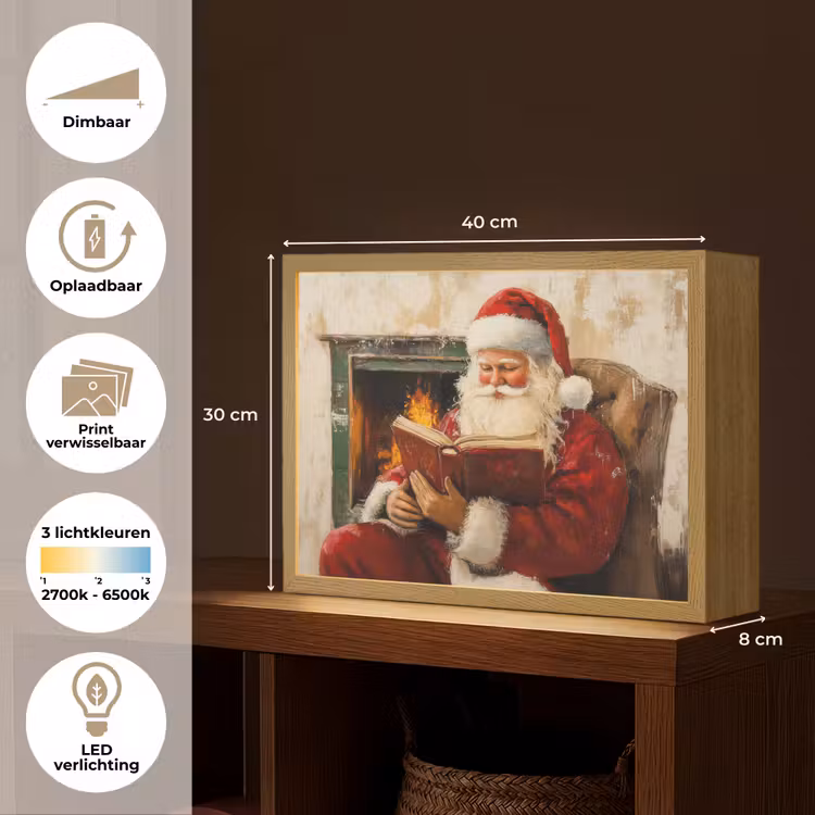 Lightbox - Wandlamp - Kerst - Kerstman - Winter - Open Haard — 10